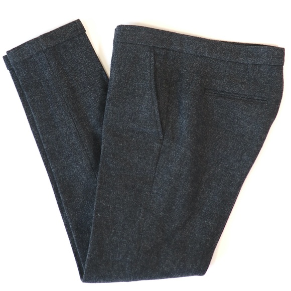 Mid-rise wool slacks (lined) w/tapered cuffed legs - Picture 2 of 10